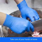 Disposable Nitrile Gloves Anti Slip Oil Proof Waterproof Multipurpose Gloves For Beauty Kitchen Hotel Cleaning Labor Protection Blue M Size One Bag