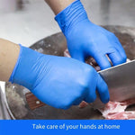 Blue Size L Disposable Nitrile Rubber Gloves Oil Resistant Waterproof Non-Slip Protective Gloves Powder Free Cleaning Gloves