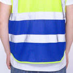 Yellow And Blue Stitching Reflective Vest Mesh (Including Simple Print On The Chest) 1 Piece