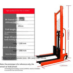 0.5t  1.6m Manual Forklift  Hydraulic Lifting Truck Stacking Truck Lifting Forklift