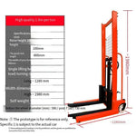 Manual Forklift 1t 1.6m Hydraulic Lifting Truck Stacking Truck Lifting Forklift