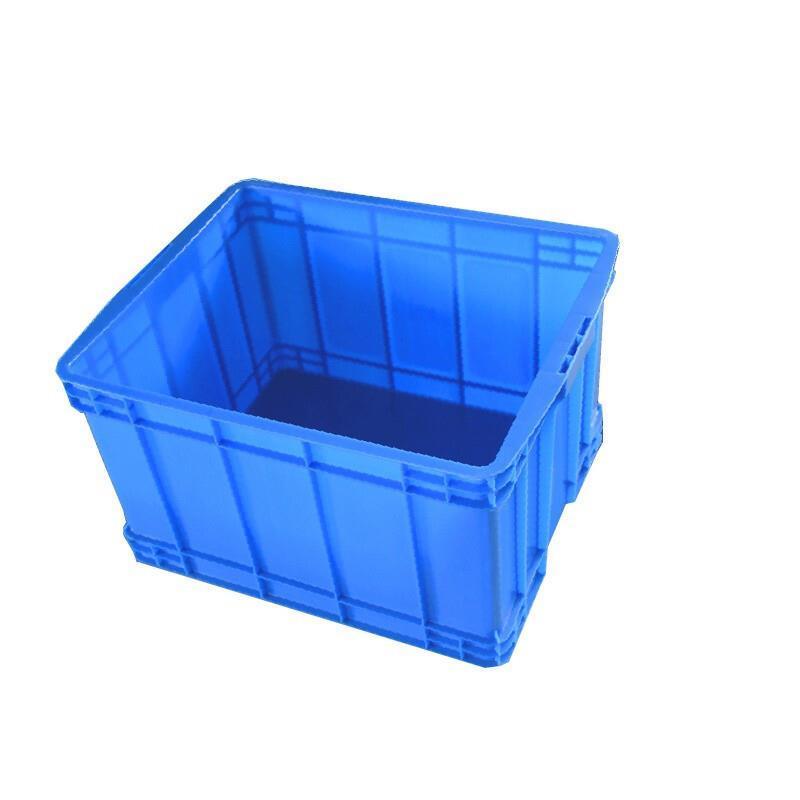 Uncovered Plastic Turnover Box Storage Box Blue / Yellow 650 * 485 * 410mm (unit: Piece)