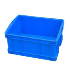 Covered Plastic Turnover Box Storage Box Blue / Yellow, 550 * 420 * 260mm / 2 Pieces