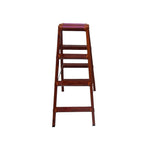 1.2m Creative Antique Wooden Ladder Western Style House Family Ladder Folding Aluminum Ladder Thickening Double-sided Wooden Ladder 4 Steps