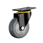 4 Sets 4 Inch Flat Bottom Caster Active Dark Grey Polyurethane (PU) Caster Medium Universal Wheel