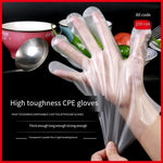 Thicken And Lengthen Disposable Gloves CPE Disposable Gloves For Eating Lobster Baking Non Stick Cooking Gloves 100 Pieces / Box