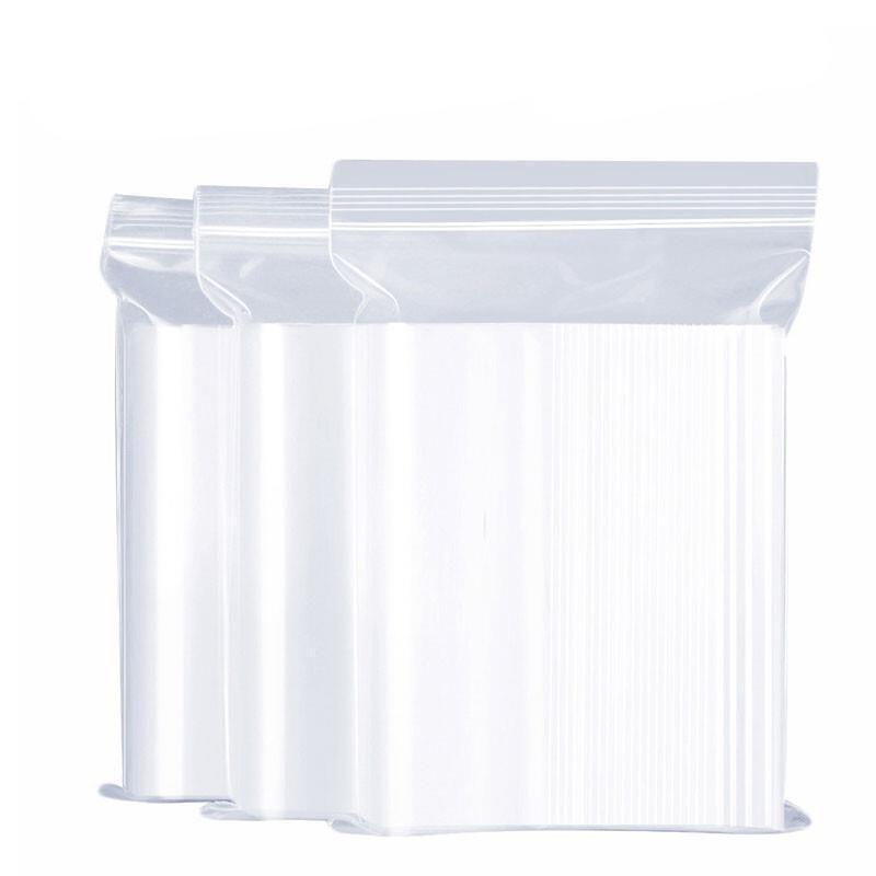 24*35*30 Thread 100 Pieces Food Self Sealing Bag Thickened PE Transparent Mobile Phone Mask Storage Bag Compact Bag