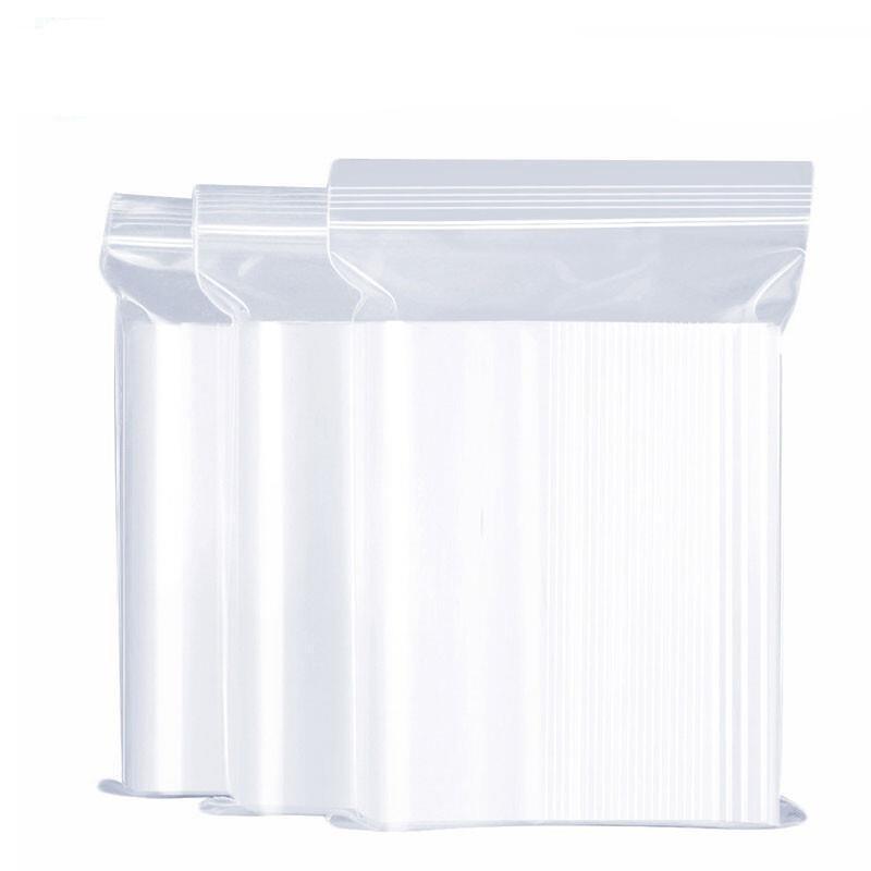 24*35*8 Thread 100 Pieces Food Self Sealing Bag Thickened Waterproof PE Transparent Mobile Phone Mask Storage Bag Compact Bag