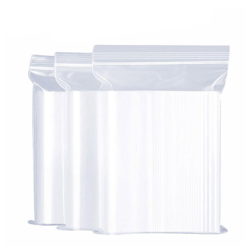 17*25*5 Thread 100 Pieces Food Self Sealing Bag Thickened Waterproof PE Transparent Bag
