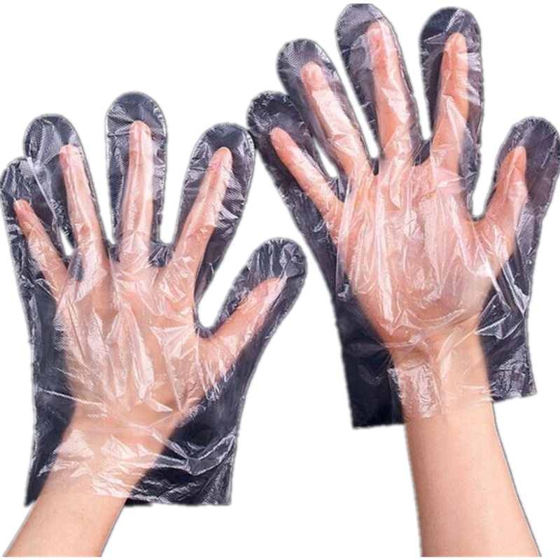 Disposable Thickened PE Gloves Transparent Waterproof Protective Gloves For Household And Catering 100 Pieces / Bag One Size