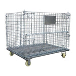 Storage Cage Steel Shelf Folding Logistics Turnover Basket Belt Wheel Iron Frame Butterfly Cage Storage Cage Car 1000 * 800 * 840mm Wire Diameter 5.8mm With Caster