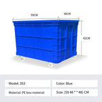 Plastic Turnover Box With Wheels Logistics Box Thickened Clothing Basket Storage Logistics Plastic Frame Rectangular With Cover 590 * 480 * 420mm Blue