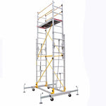 5.2m Aluminum Alloy Scaffold 1800 * 1900 * 5200mm Folding Lifting Platform With Wheel Movable Frame Engineering Ladder Mobile Scaffold