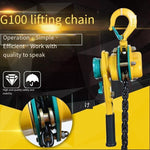LB-A300 Handle Hoist 3t 15m Manganese Steel Chain Block Car Sheet Metal Spreader Yellow