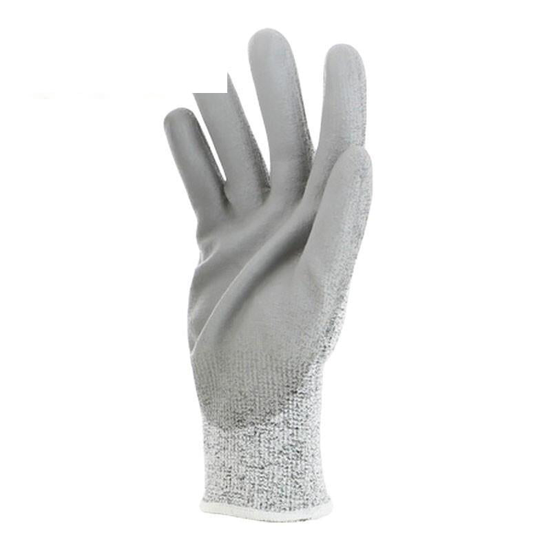 6 Pieces Safety Jogger Labor Protection Grade 5 Anti Cutting Pu Coating Palm Dipping Rubber Handling Mechanical Gloves Industrial Wear Resistant Anti Cutting Superfine Fiber Breathable Shield