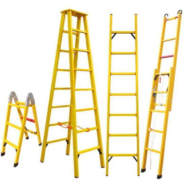3m FRP Lifting Insulation Ladder Yellow  Suitable Electric Power, Construction and Building