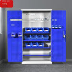 Heavy Duty Tool Cabinet Storage With Hanging Board Multi Function Thickened Double Door Tool Factory Workshop Storage Cabinet - Blue Mesh