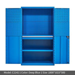 Heavy Hardware Tool Cabinet Finishing Cabinet Workshop Tool Storage Cabinet Hanging Plate Steel Cabinet Blue C2142