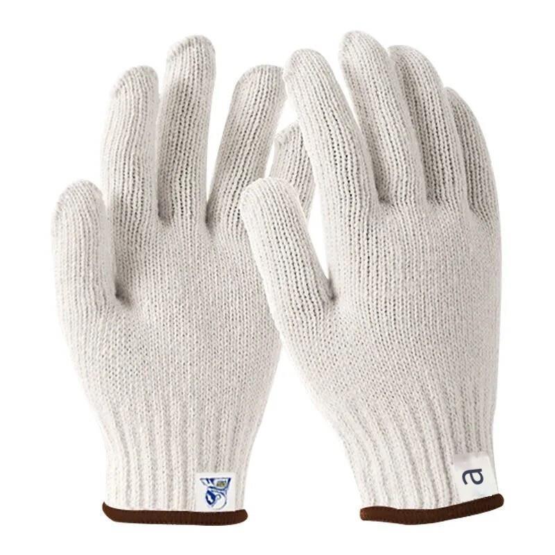 Labor Protection Gloves Dense Cotton Yarn Gloves Anti Slip And Wear Resistant White Gloves 12 Pairs