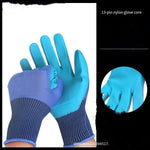 Labor Protection Gloves Embossed Anti Slip Wear Resistant Latex Labor Protection Gloves Flat Hanging Dipped Rubber Labor Protection Gloves Blue