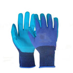 Labor Protection Gloves Embossed Anti Slip Wear Resistant Latex Labor Protection Gloves Flat Hanging Dipped Rubber Labor Protection Gloves Blue