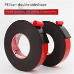 Black Foam PE Double Sided Tape Strong Adhesive Sponge 50mm Wide X10 Meter Thick X1mm 2 Pack