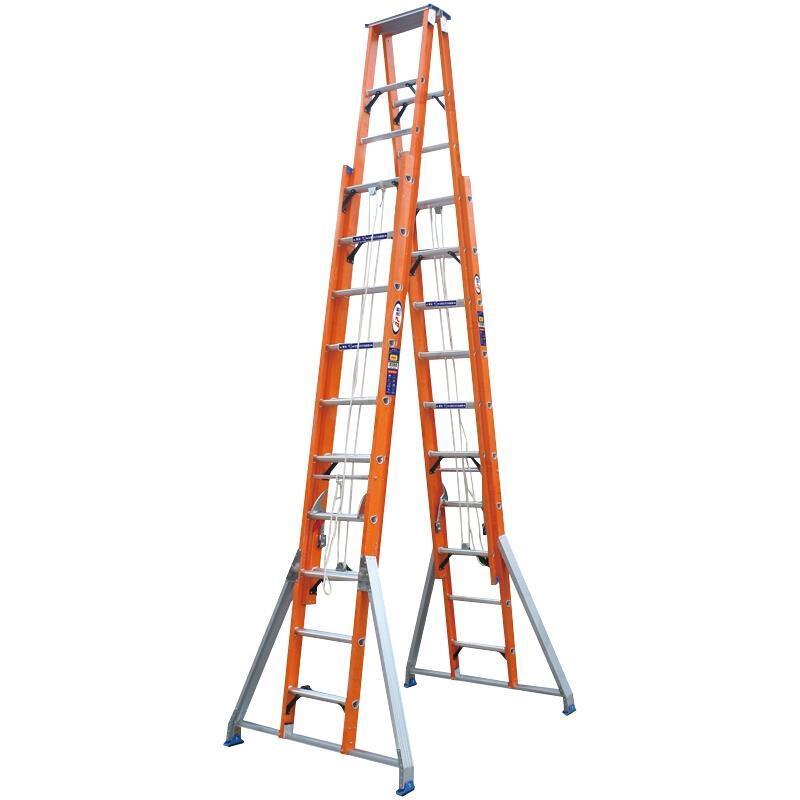 9.8m Double Sided Elevator FRP Ladder High Voltage Insulated Steps: 34 * 32