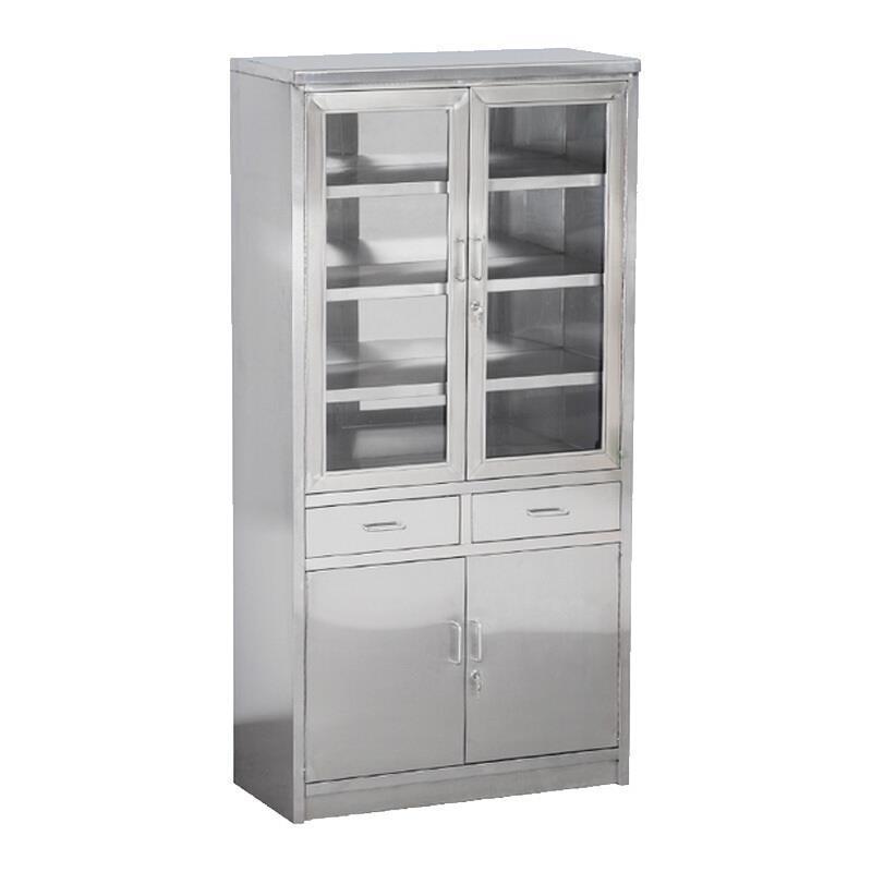 SW-852 Stainless Steel Storage Cabinet Instrument File Hospital Drug Treatment Dispensing Four Doors Two Extraction 90 * 40 * 180cm