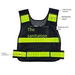 Reflective Vest Flood Prevention Vest Reflective Vest Traffic Sanitation Construction Duty Safety Suit Fluorescent Net Black Two Horizontal Velcro