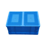 600 * 400 * 230mm Plastic Case Turnover Box With Cover Thickened Blue
