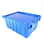 600 * 400 * 320mm Inclined Plug Turnover Box With Cover Logistics Transfer Box  Material Basket Inclined Plug Box Super Distribution Box Blue