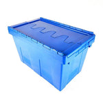600 * 400 * 270mm Inclined Plug Turnover Box With Cover Logistics Transfer Box  Material Basket Inclined Plug Box Super Distribution Box Blue
