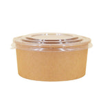 100 Pieces / Pack Kraft Paper Bowl Disposable Paper Bowl Take Away Box Round Thickened Soup Bowl Lunch Box With Cover 1300ml