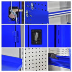 Heavy Hardware Tool Cabinet (Blue Four Layer Grid 1800 * 1000 * 500mm) Thickened Sheet Iron Cabinet, Tool Box Factory, Auto Repair Workshop, Storage Cabinet With Drawer