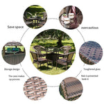 Balcony Table And Chair Small Tea Table Rattan Chair Leisure Tea Table Courtyard Rattan Chair 60 Wide Edge Round Table + Two Chairs