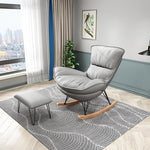Nordic Net Red Rocking Chair Lazy Leisure Reclining Chair Household Luxury Rocking Chair Single Sofa Chair Orange + Pedal