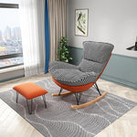 Nordic Net Red Rocking Chair Lazy Leisure Reclining Chair Household Luxury Rocking Chair Single Sofa Chair Orange + Pedal