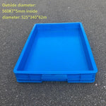 Thickened Plastic Box, Enlarged Material Low Box, Electronic Disk, Industrial Turnover, Storage, Shallow Basket, Frozen Square Disk, Parts Box, Blue 560 * 375 * 75