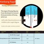 Honey Wave Meter Concentration Water Content Sugar Refractometer Temperature Compensation Type