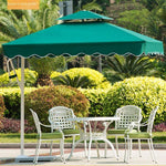 2.2m Iron 4-strand Umbrella With Marble Base Outdoor Sunshade Umbrella Courtyard Big Sunshade Image Property Platform Guard Station Sentry Platform Roman Umbrella Red