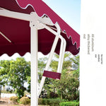 2.2m Iron 4-strand Umbrella With Marble Base Outdoor Sunshade Umbrella Courtyard Big Sunshade Image Property Platform Guard Station Sentry Platform Roman Umbrella Red