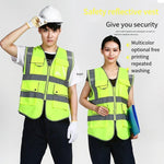 Reflective Vest Reflective Vest Safety Vest Safety Suit  Motorcycle Construction Riding Vest Fluorescent Yellow