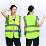 Reflective Vest Reflective Vest Safety Vest Safety Suit  Motorcycle Construction Riding Vest Fluorescent Yellow