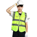 Reflective Vest Reflective Vest Safety Vest Safety Suit  Motorcycle Construction Riding Vest Fluorescent Yellow