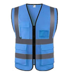 Lake Blue Multi Pocket Reflective Vest Traffic Protection Reflective Vest Warning Clothing Construction Road Maintenance