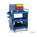 3 Tier Maintenance Tool Trolley Blue 700*420*800 mm Mobile Tool Cart