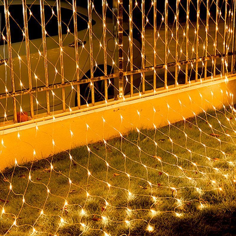 LED Fishing Net Lights Color Lights Flashing Lights String Lights Stars All Over The Sky 24v Low-voltage Solar Lawn Courtyard Lights Outdoor 2m × 3m