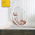 Hanging Chair Hanging Basket Rattan Chair Double Swing Balcony Rocking Chair Indoor Lazy Rocking Chair Single White Rattan Without Armrest