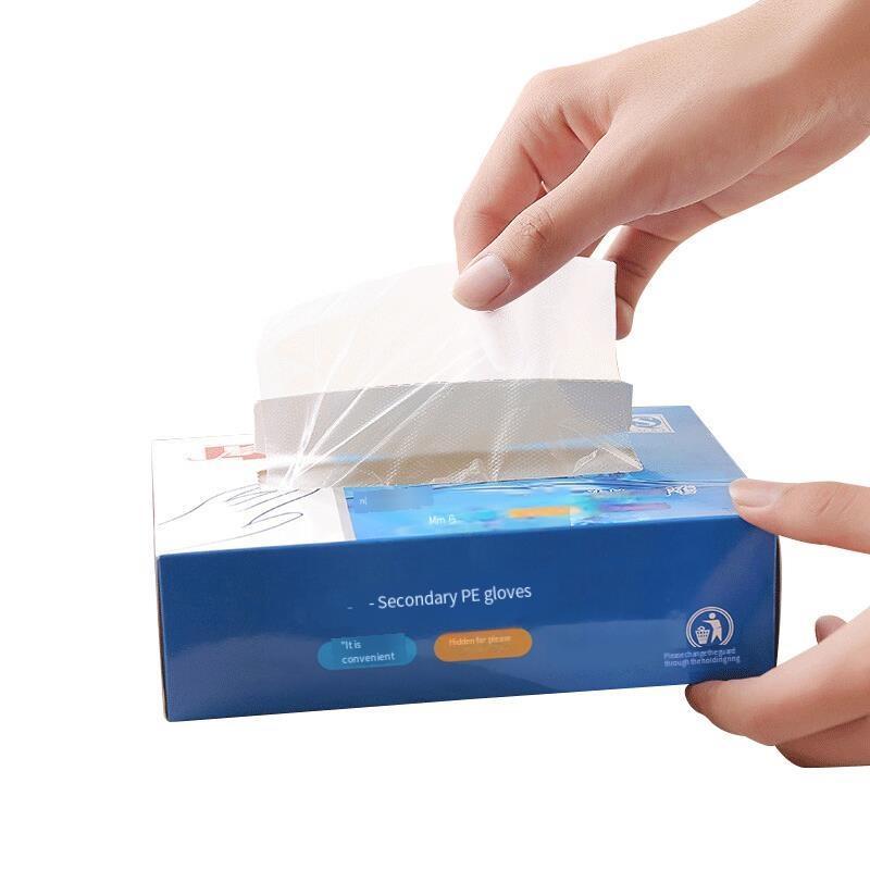 Disposable Glove Box Removable Food Catering Kitchen Thickened Transparent Plastic PE Film Durable 1 Box 200 Pieces In Total
