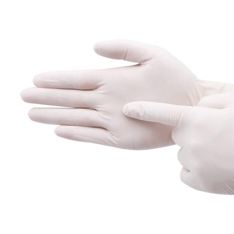 Domestic Disposable Rubber Gloves Film Plastic Transparent Food Catering Kitchen Latex Gloves 100 / Box White M